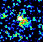 Хаббл указывает с высокой точностью оптический двойник гамма-всплеска в далекой галактике