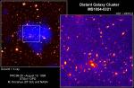 Далекое массивное скопление галактик в оптике и рентгене