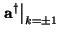 $\displaystyle \left.{\bf a}^\dagger\right\vert _{k=\pm 1}$