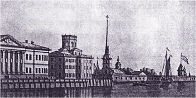 Кунсткамера с Академической обсерваторией в 1799 г.