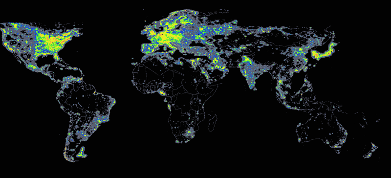 World atlas of artificial sky            
brightnerss