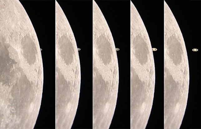 Saturn at the Lunar Limb