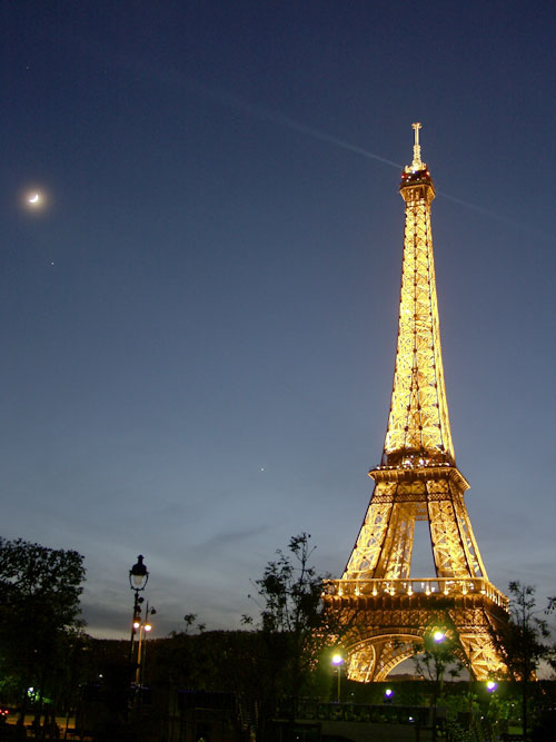 Moon and Planets by the Eiffel Tower
