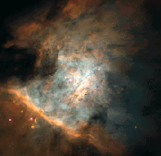 M42: mozaichnoe izobrazhenie tumannosti Oriona