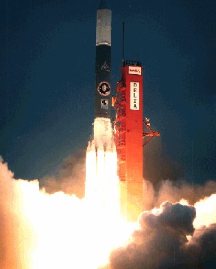 A Delta Rocket Launches 
