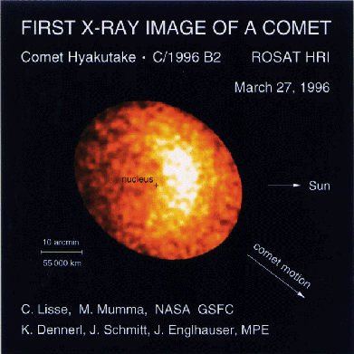 Neozhidannye rentgenovskie luchi ot komety Hiyakutake