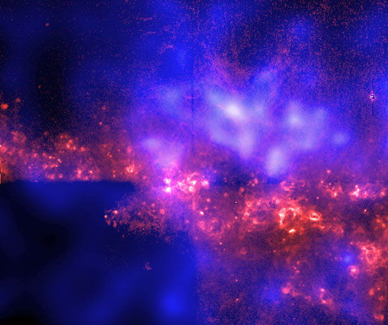 Goryachee gazovoe galo vokrug galaktiki NGC 4631