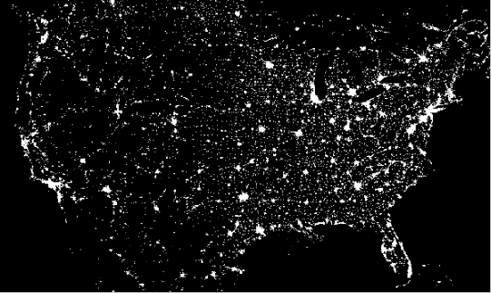 Соединенные штаты Америки ночью