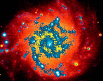 Великолепный рисунок спиральной галактики M74