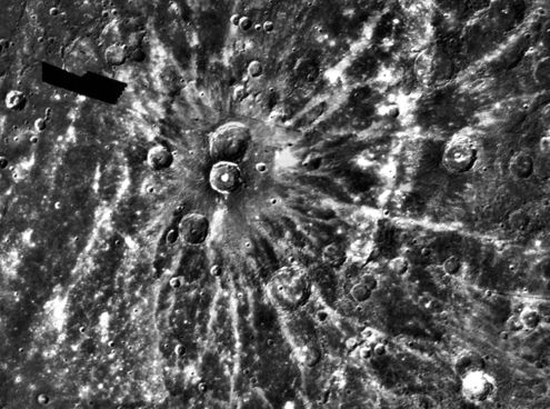 Degas Ray Crater on Mercury