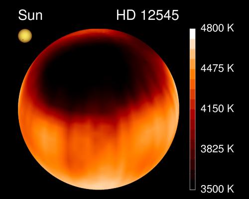 Гигантское пятно на звезде HD 12545