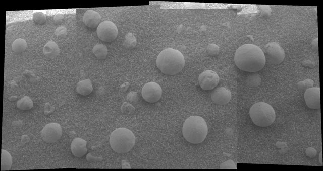 A Patch of Spherules on Mars