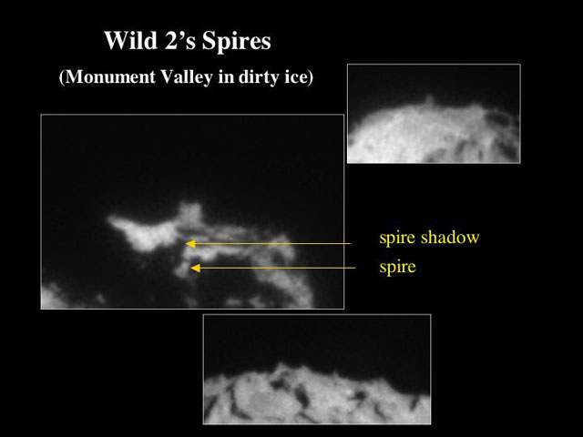 Unusual Spires Found on Comet Wild 2