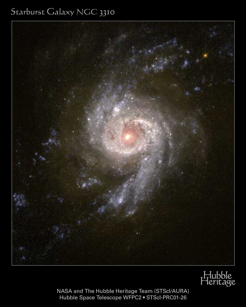 Spiral Galaxy NGC 3310 Across the Visible