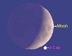Покрытие Луной (Ф=0,3) звезды эпсилон Козерога (4,7m)