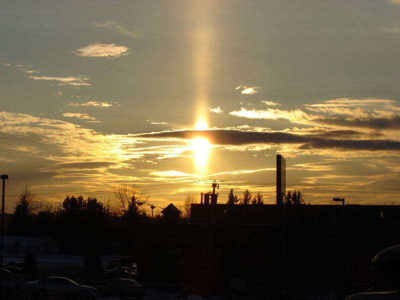 A Sun Pillar Over Maine