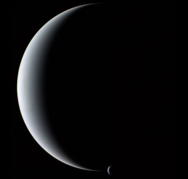 Crescent Neptune and Triton