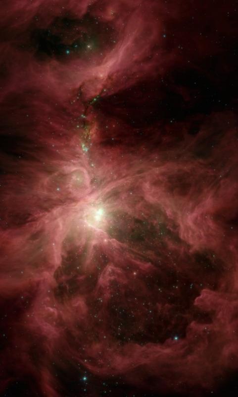 Туманность Ориона в телескоп Спицера