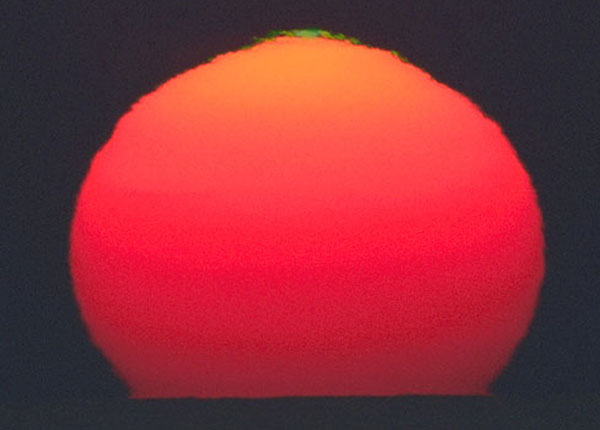 A Green Flash from the Sun