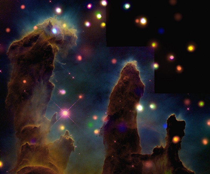 APOD: 2007 February 24- X rays and the Eagle Nebula