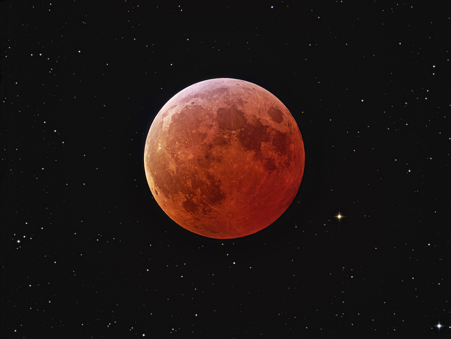 Eclipsed Moon and Stars