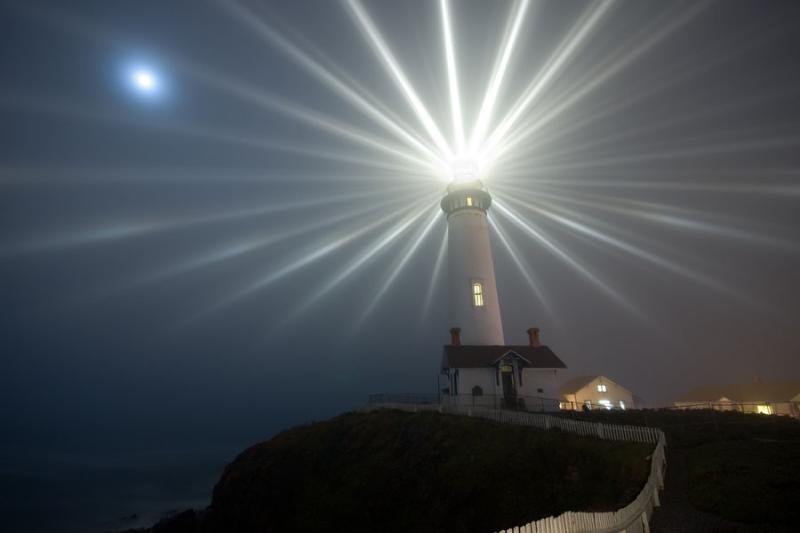 Moon Over Pigeon Point Lighthouse