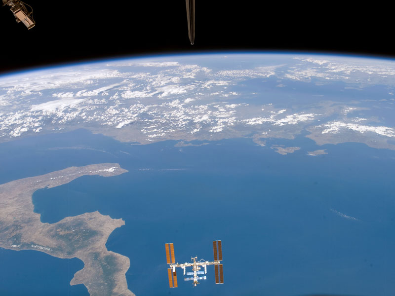 Space Station Over the Ionian Sea