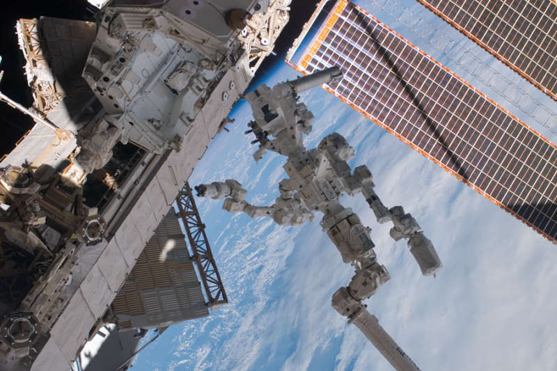 APOD: 2008 April 1- New Space Station Robot Asks to be Called Dextre the Magnificent