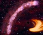 Световое эхо от высокоэнергичной вспышки черной дыры.