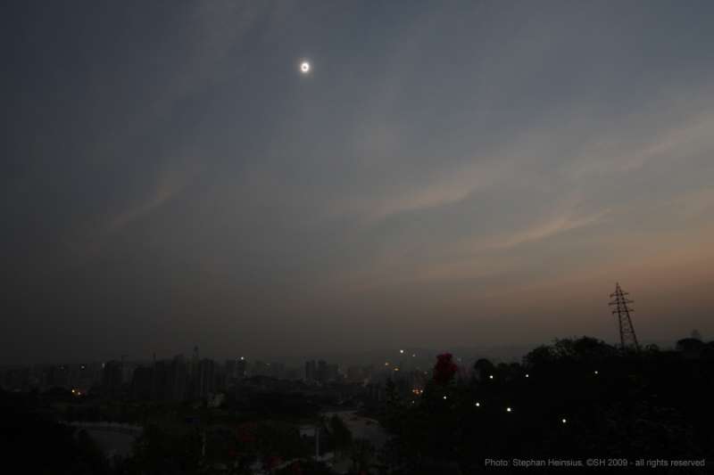 Eclipse over Chongqing, China