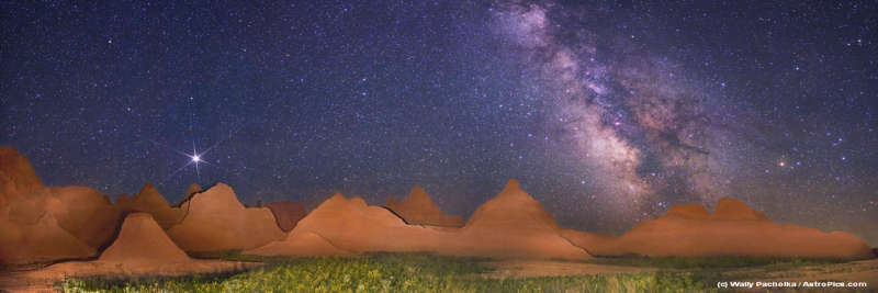 The Milky Way Over the Badlands