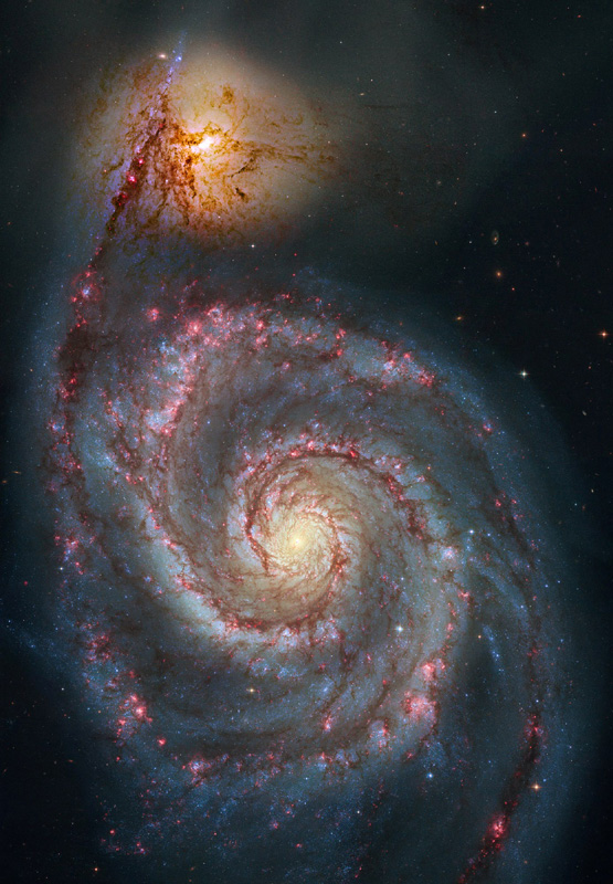 M51: svezhaya obrabotka dannyh kosmicheskogo teleskopa