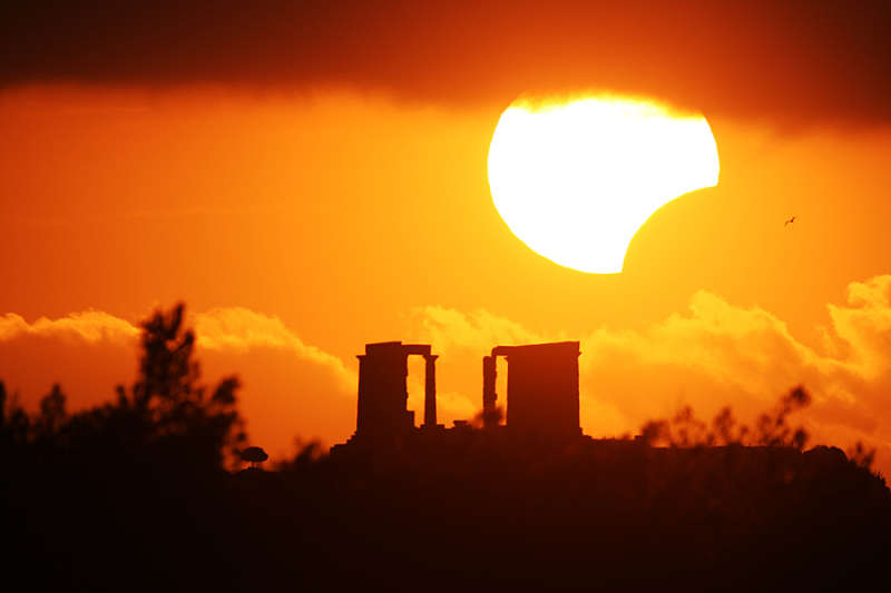 Eclipse over the Temple of Poseidon