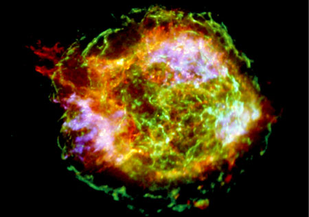 Изображение остатка сверхновой Кассиопея А по данным   
