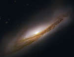 Спиральная галактика NGC 3190 с ребра