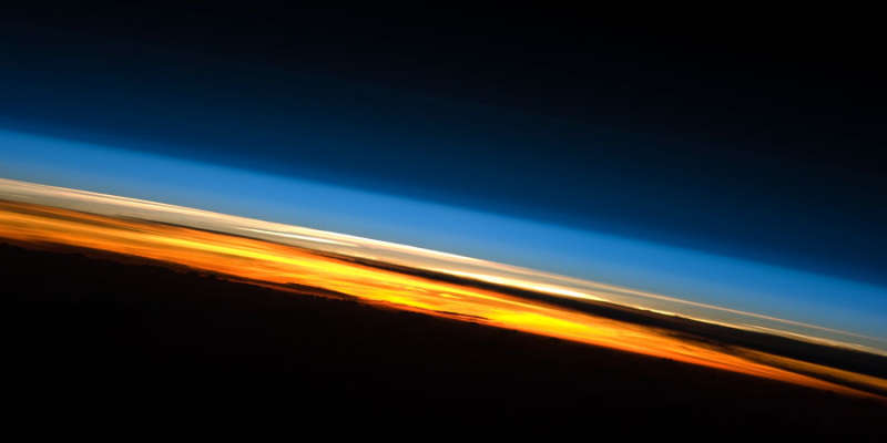 Закат на Международной Космической Станции.