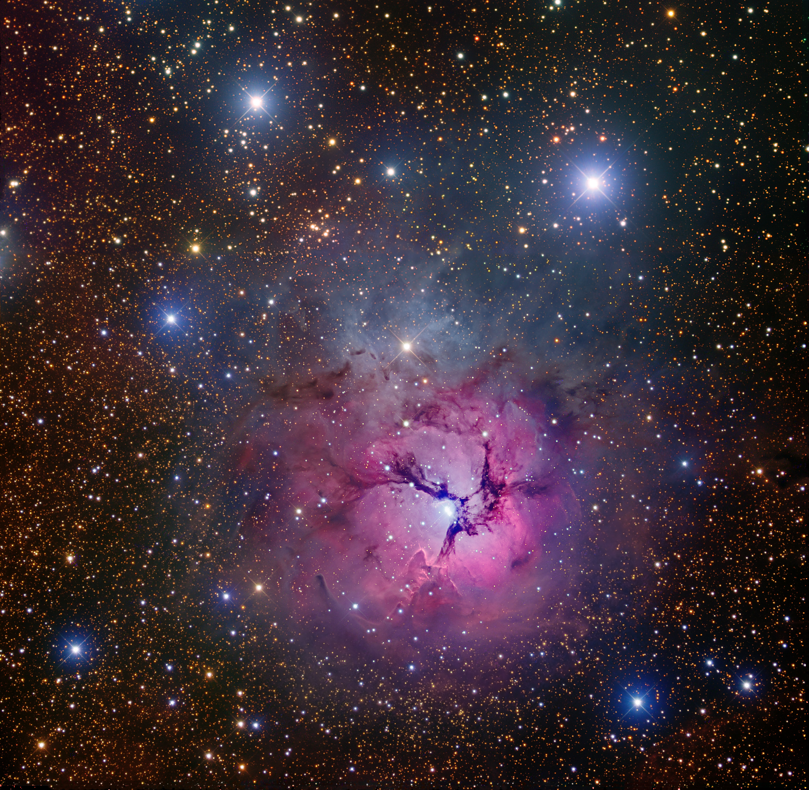 The Trifid Nebula is Stars and Dust