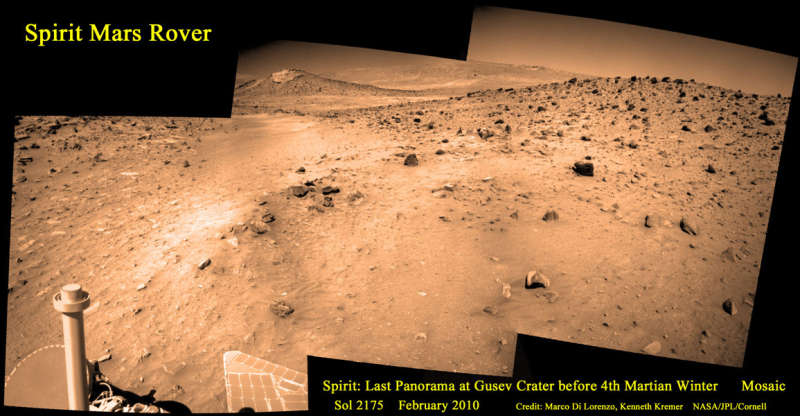 The Last Panorama of the Spirit Rover on Mars