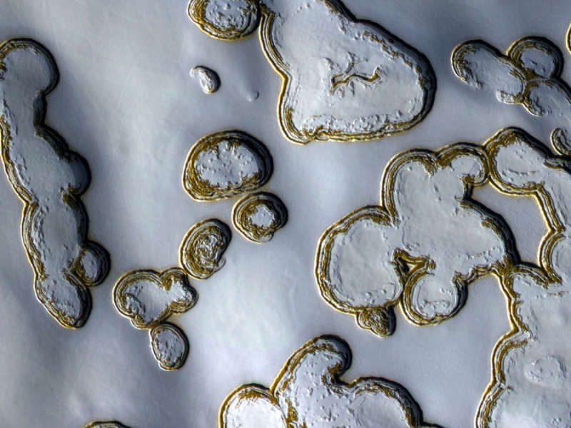Dry Ice Pits on Mars
