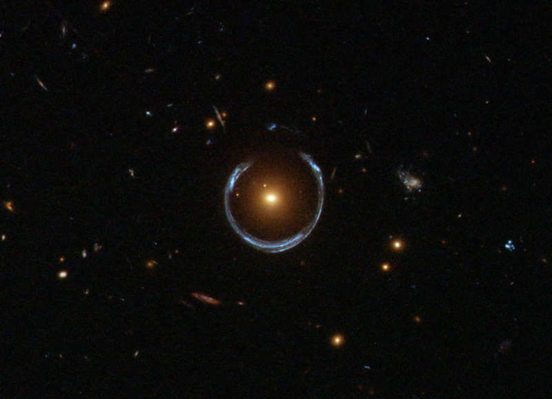 A Horseshoe Einstein Ring from Hubble