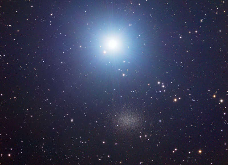 Bright Star Regulus near the Leo I Dwarf Galaxy