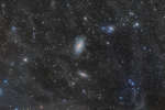 Gruppa galaktik M81 skvoz' tumannost' na vysokoi galakticheskoi shirote