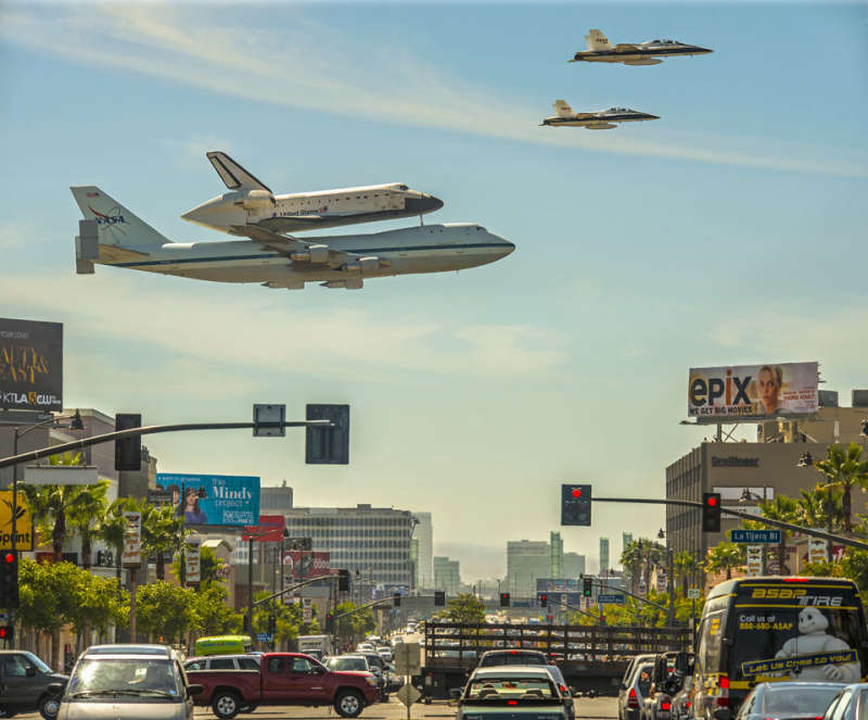 A Space Shuttle Over Los Angeles