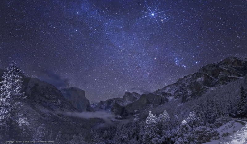 Зимняя ночь в Йосемити