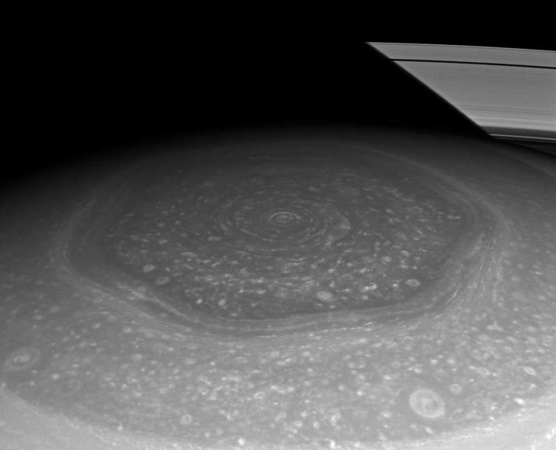 Saturns Hexagon and Rings