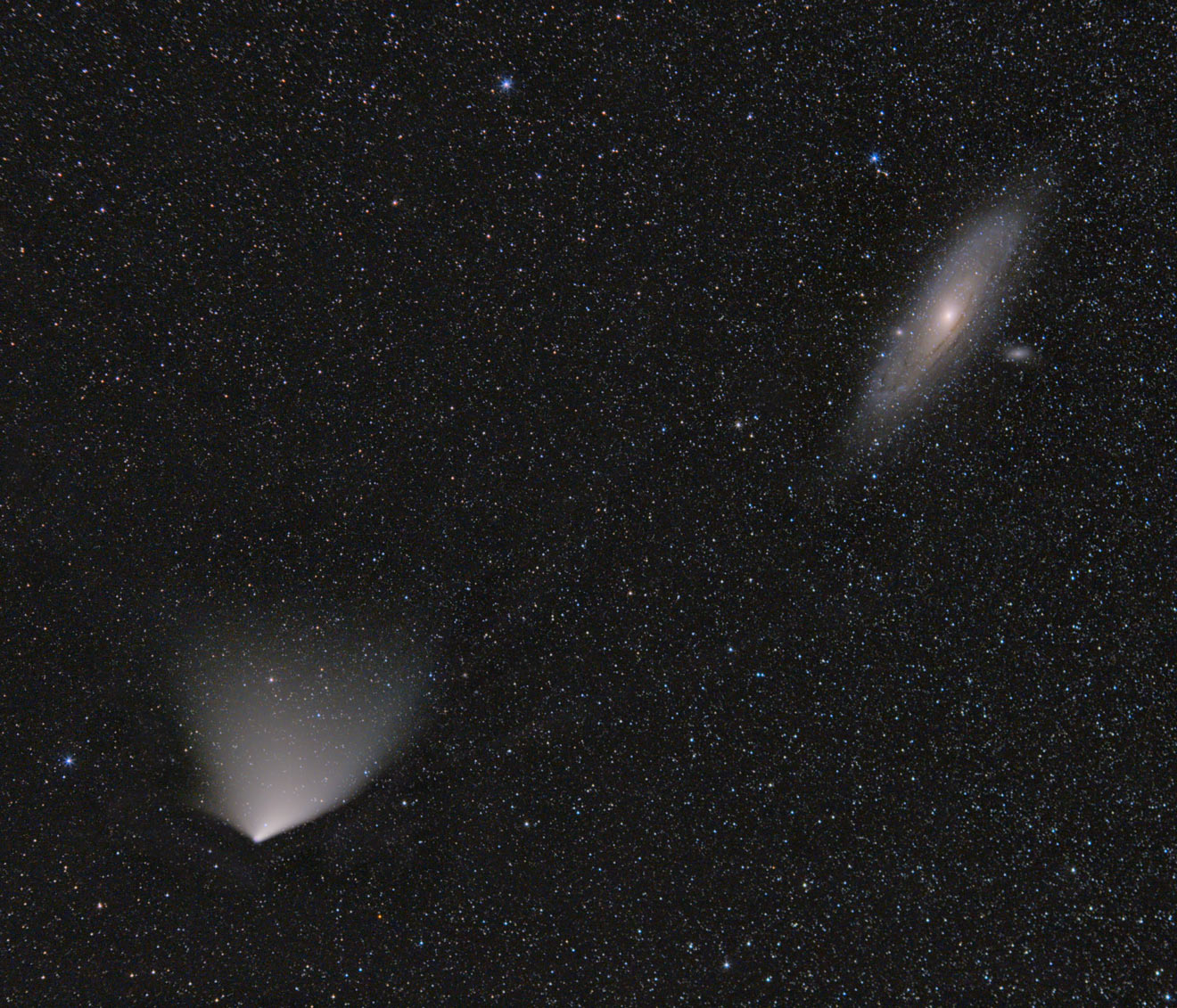 Comet PANSTARRS and the Andromeda Galaxy