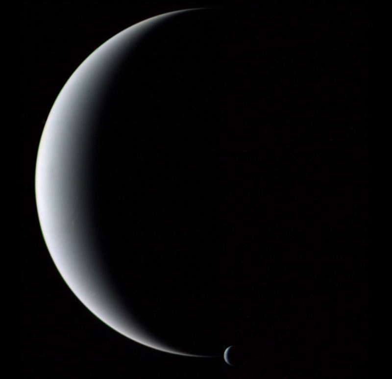 Crescent Neptune and Triton