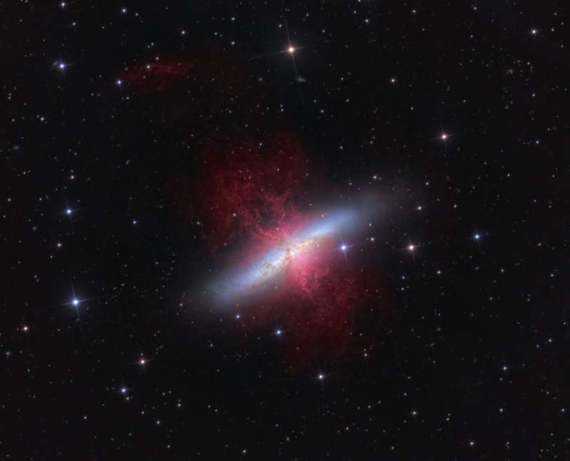 M82: галактика с высоким звездообразованием и суперветром