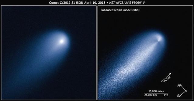 Комета C/2012 S1 ISON. Изображение NASA/ESA/Z. Levay/STScl с сайта http://www.universetoday.com