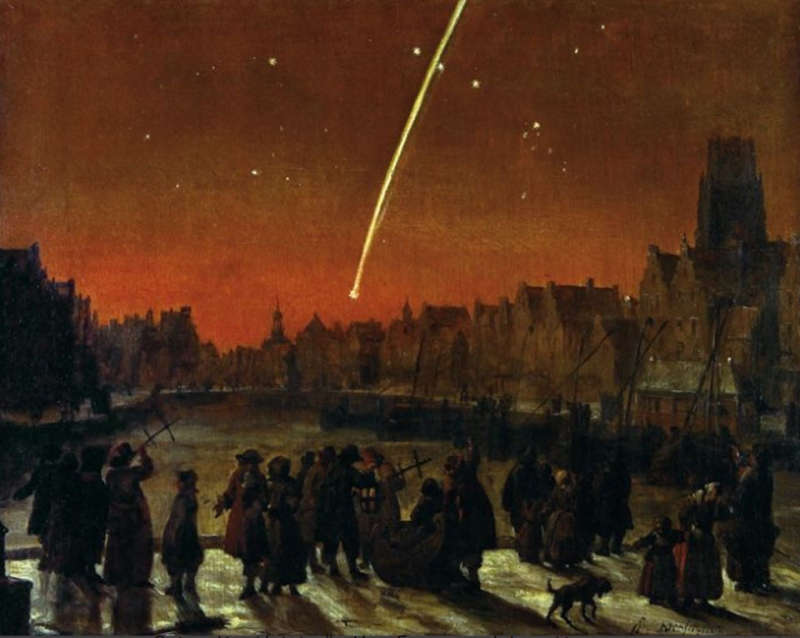 Velikaya kometa 1680 goda nad Rotterdamom